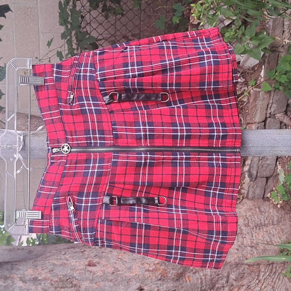 Red plaid miniskirt